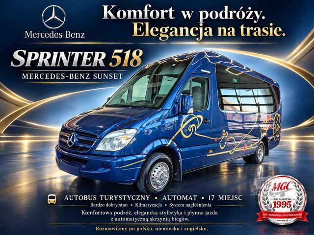 Автомобил за превоз на пътници Mercedes-Benz Sprinter 518 - Sunset S3 - Automat - Serviced! ...