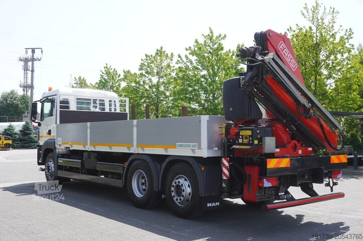Burtowy z HDS MAN TGS 26.360 Flatbed / Fassi F175 7.7 T /