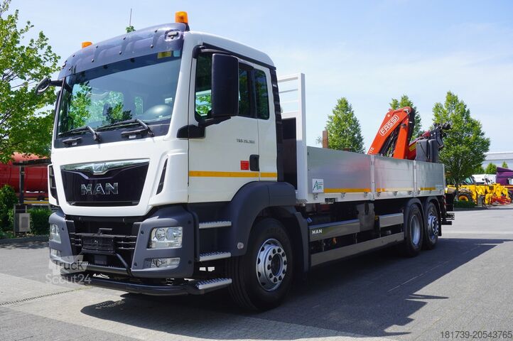 Burtowy z HDS MAN TGS 26.360 Flatbed / Fassi F175 7.7 T /