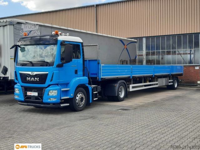 Automobilis ar plakanu platformu MAN 18.360 TGS Pritschensattelzug 12,8 m gelenkt