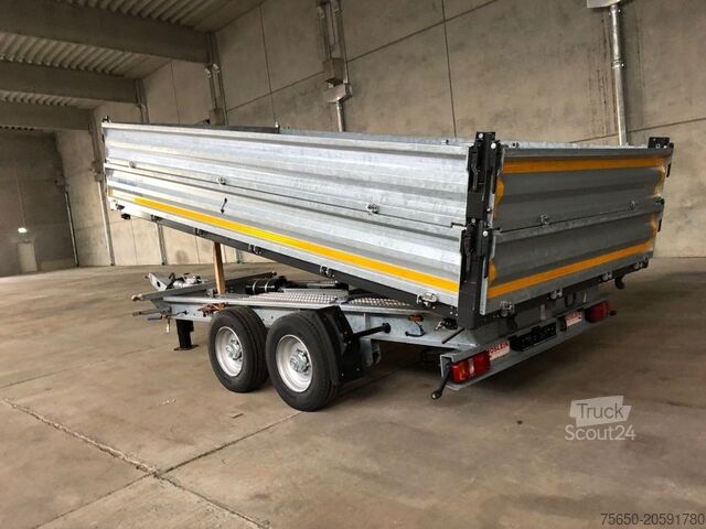 Remorcă basculantă Möslein TTD13- BA Verzinkt 13 t Tandem Kipper Tiefladermit Bordwand- Aufsatz-- Neufahrzeug --