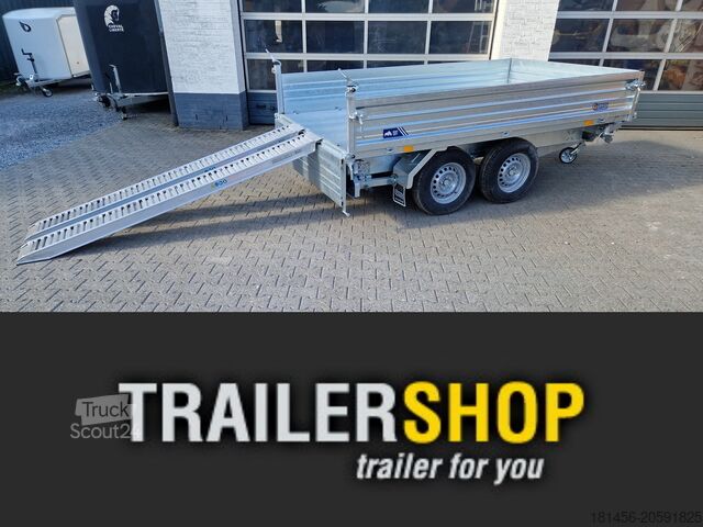 Rimorchio ribaltabile a tre vie Saris SKS HDS Stahlkipper 3to Rampen Stützen