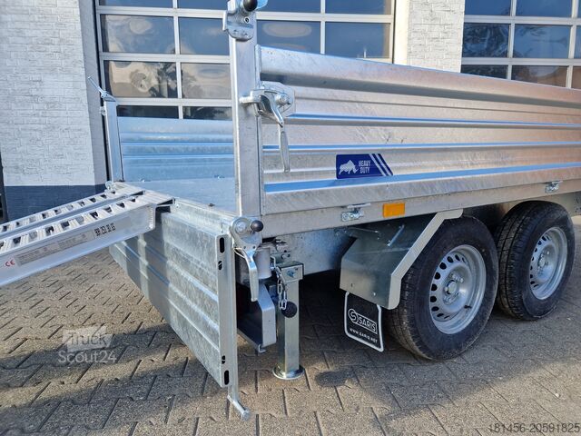 Dreiseitenkipper Anhänger Saris SKS HDS Stahlkipper 3to Rampen Stützen