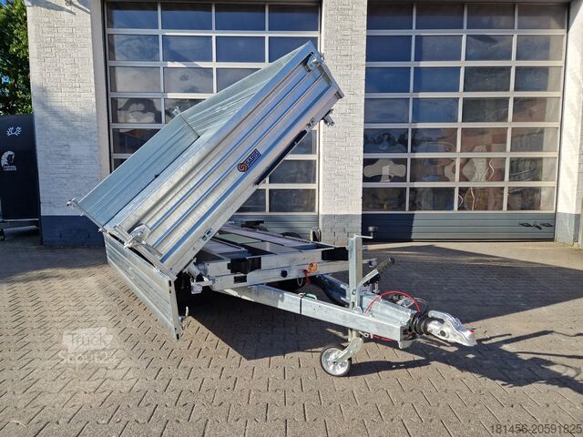 Przyczepa wywrotka trójstronna Saris SKS HDS Stahlkipper 3to Rampen Stützen