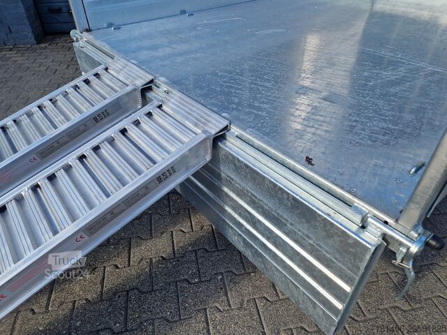 Rimorchio ribaltabile a tre vie Saris SKS HDS Stahlkipper 3to Rampen Stützen