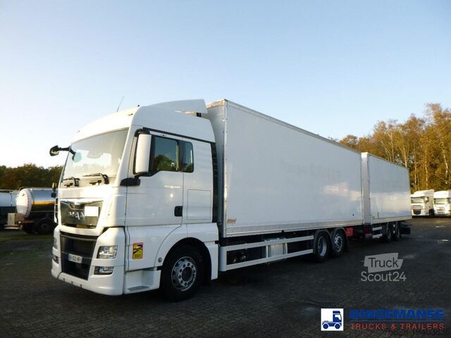 Box body M.A.N. TGX 26.440 6X2 high volume + Fruehauf closed bo...
