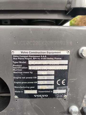 Mini bageri Volvo EC 20