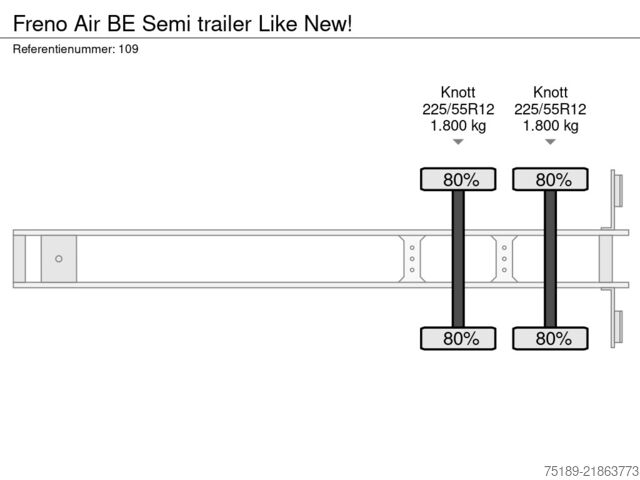 BE sættevogne Freno Air BE Semi trailer Like New!