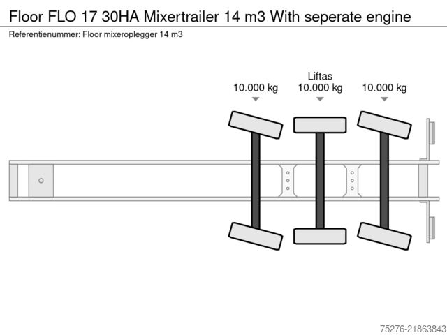 Mixer Floor FLO 17 30HA Mixertrailer 14 m3 With seperate en...