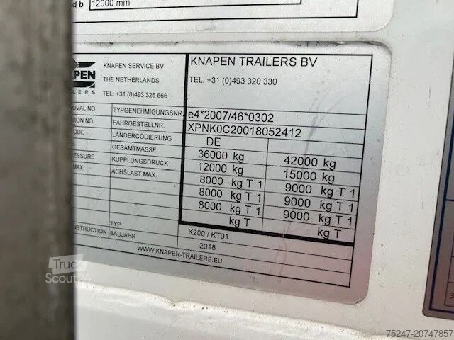 Schubboden Knapen Trailers K200 - 92m3 Liftachse 10mm