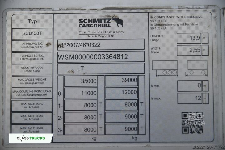 Semirimorchio con telone SCHMITZ CARGOBULL SCS24/L Varios