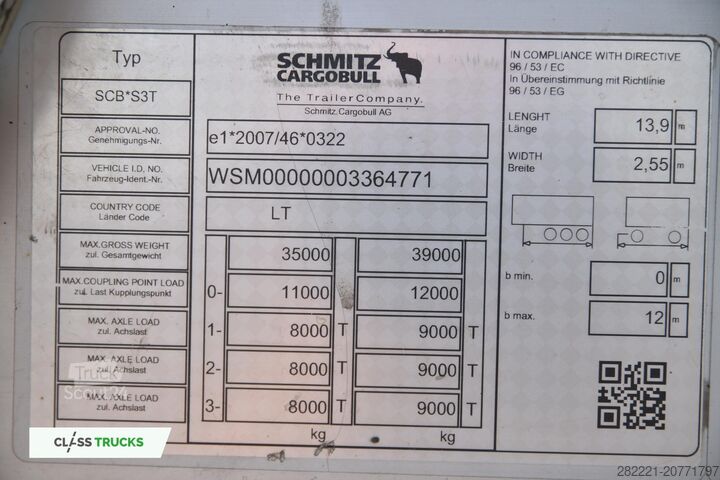 Semirimorchio con telone SCHMITZ CARGOBULL SCS24/L Varios