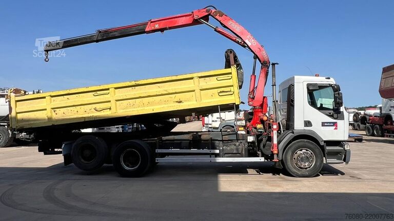 Wywrotka z dźwigiem Renault Premium 300 (POMPE MANUELLE / GRUE FASSI 150 / ...