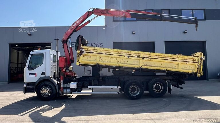 Wywrotka z dźwigiem Renault Premium 300 (POMPE MANUELLE / GRUE FASSI 150 / ...