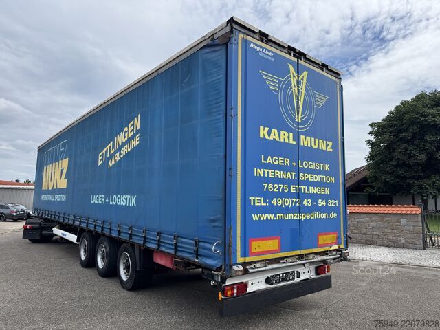 Mega poluprikolica sa ravnom platformom i ceradom Krone SD MegaLiner, 3m, Liftachse, BPW Achsen