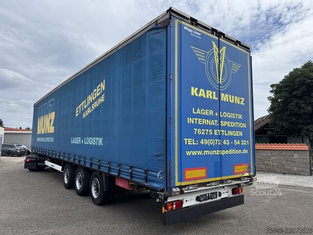 Mega poluprikolica sa ravnom platformom i ceradom Krone SD MegaLiner, 3m, Liftachse, BPW Achsen