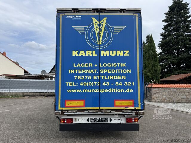 Mega poluprikolica sa ravnom platformom i ceradom Krone SD MegaLiner, 3m, Liftachse, BPW Achsen