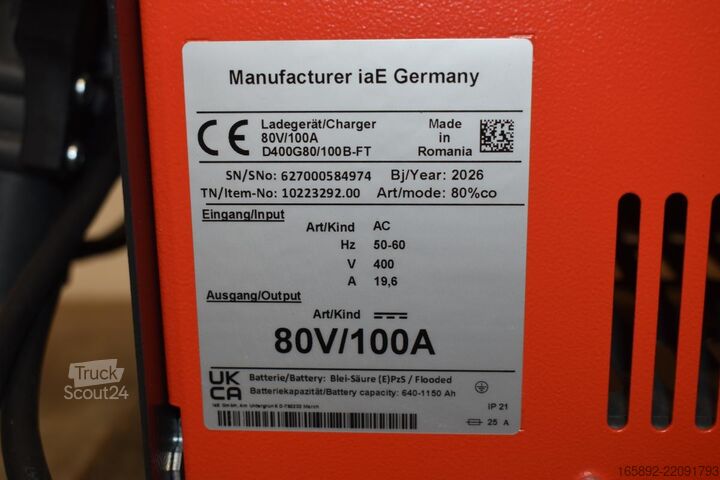 šakinio krautuvo baterija INDUSTRIE AUTOMATION intronic l plus D 80V/100A