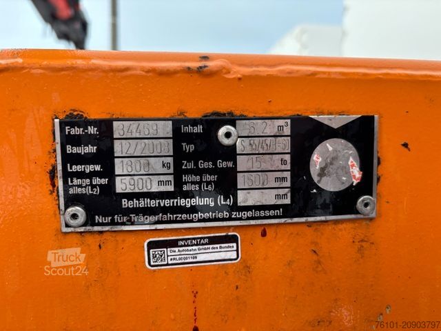 Iný Abrollcontainer Kranmulde Palfinger PK 8500 Funk