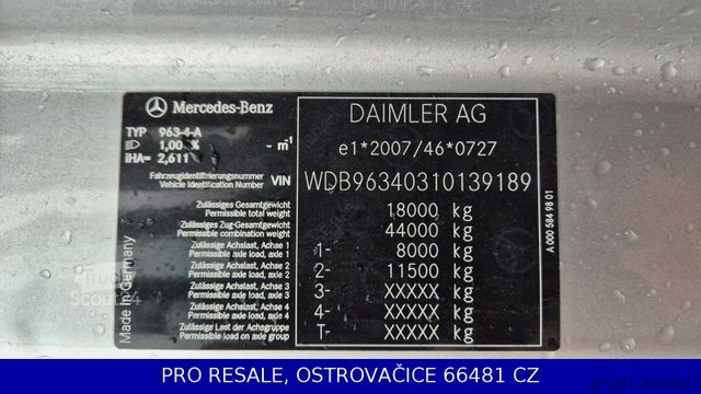 Standardowy ciągnik siodłowy MERCEDES-BENZ ACTROS 1845 LS GIGA EURO 6 + XENON + ALCOA