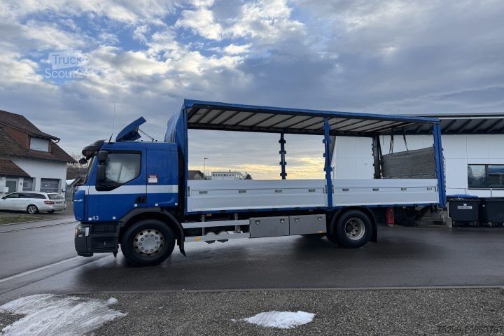 Camion cu platformă și prelată Renault D Wide 18.320 4x2 Plane/HB  / Swiss-Vehicle