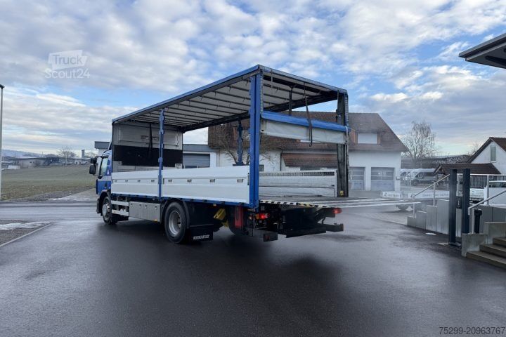 Camion cu platformă și prelată Renault D Wide 18.320 4x2 Plane/HB  / Swiss-Vehicle