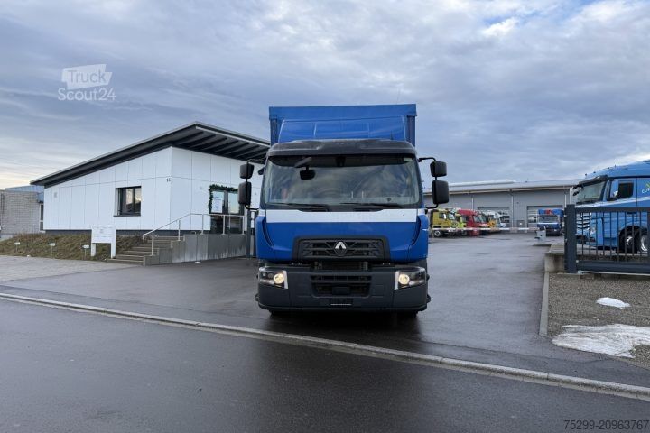 Camion cu platformă și prelată Renault D Wide 18.320 4x2 Plane/HB  / Swiss-Vehicle