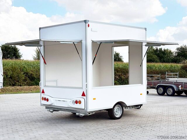 Verkoopaanhanger Blyss H15252HN | WEISS 250X203X230CM 1500KG VERKAUFSANHÄNGER | 2X VERKAUFSKLAPPE