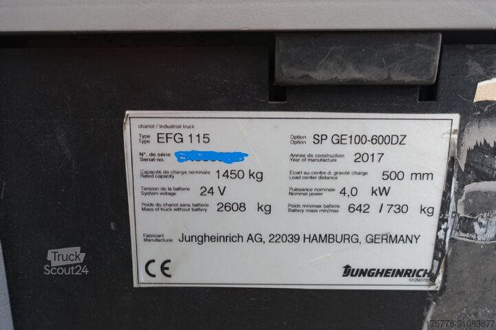 Frontstapler Jungheinrich EFG 115