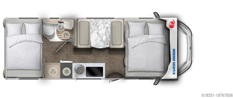 Capucine EURA MOBIL ACTIVA ONE 690 HB, Fahrradträger, Dachklima