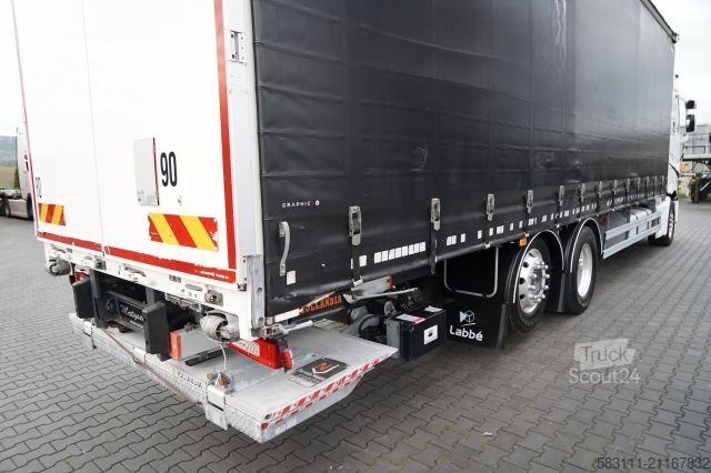 Jumbo kamyon RENAULT T 440 / 6X2 / SOLÓWKA / FIRANKA 9.5 M / I-PARK C