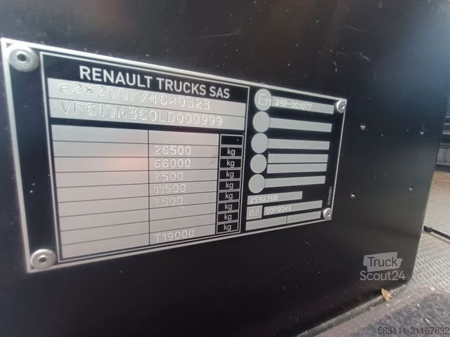 Jumbo kamyon RENAULT T 440 / 6X2 / SOLÓWKA / FIRANKA 9.5 M / I-PARK C