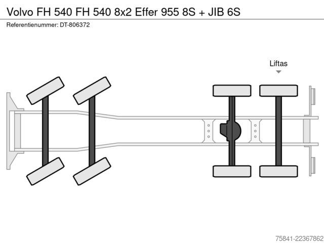 شاحنة رافعة Volvo FH 540 FH 540 8x2 Effer 955 8S + JIB 6S