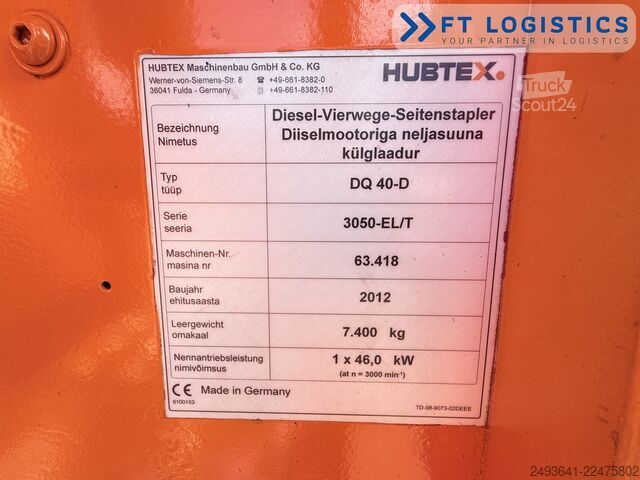 Stivuitor cu patru direcții Hubtex DQ40D DIESEL TRIPLEX 6500 FREE-LIFT TOP1