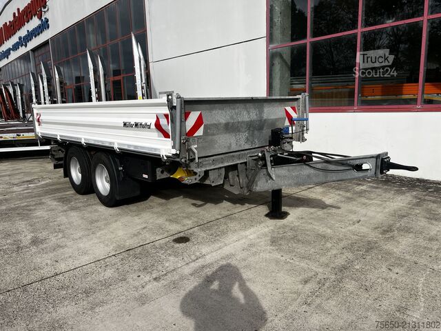 Trijų pusių savivartis priekaba Müller Mitteltal TA-2  14,4 t Tandemkipper- Tieflader Breitbereifung NEUWERTIG