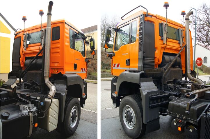 Kravas automašīnai uzstādīts celtnis MAN TGA 18.320 BL 4x4 / FASSI F135 abnehmbar/MEILLER/Winterd.