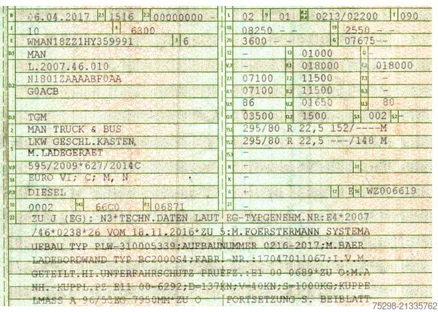 LKW mit Kofferaufbau MAN TGM 18.290 4X2 BL / Ladebordwand