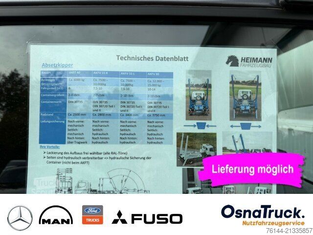 Sklápěcí vůz FUSO 9C18e "Heimann Absetzkipper" Klima, Nutzl.3240KG
