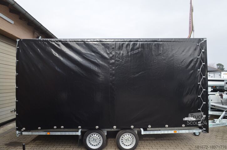 Rimorchio per trasporto auto con telone Hulco 3000 Kg Autotransporter 440x207x200