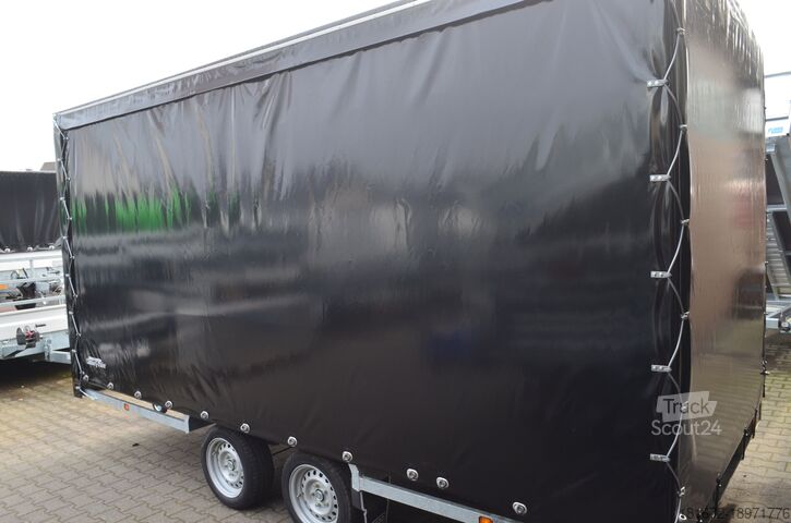 Rimorchio per trasporto auto con telone Hulco 3000 Kg Autotransporter 440x207x200