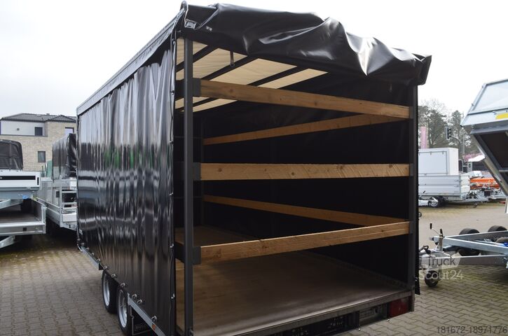Rimorchio per trasporto auto con telone Hulco 3000 Kg Autotransporter 440x207x200