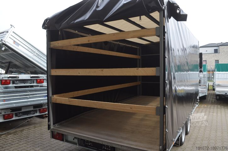 Rimorchio per trasporto auto con telone Hulco 3000 Kg Autotransporter 440x207x200