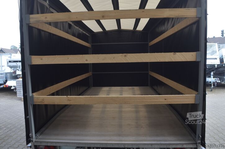 Rimorchio per trasporto auto con telone Hulco 3000 Kg Autotransporter 440x207x200