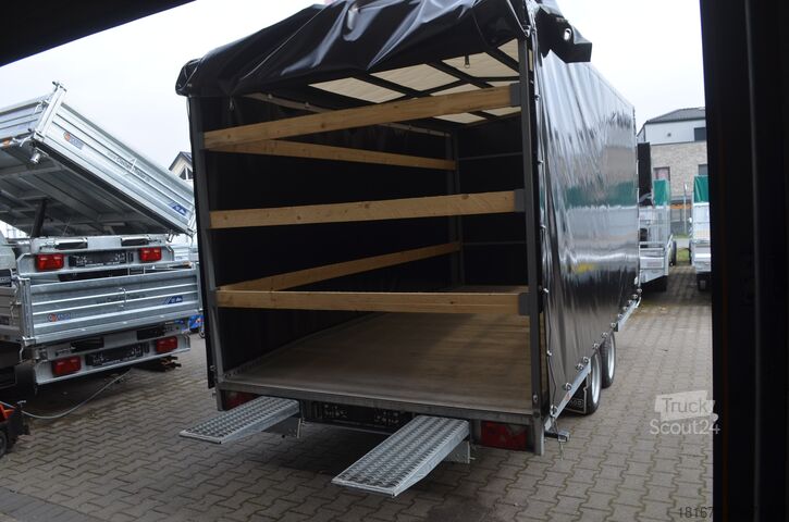 Rimorchio per trasporto auto con telone Hulco 3000 Kg Autotransporter 440x207x200