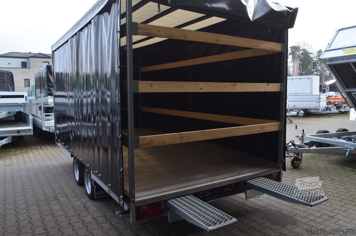 Rimorchio per trasporto auto con telone Hulco 3000 Kg Autotransporter 440x207x200