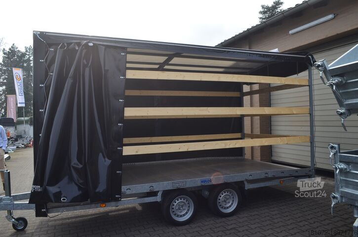 Rimorchio per trasporto auto con telone Hulco 3000 Kg Autotransporter 440x207x200