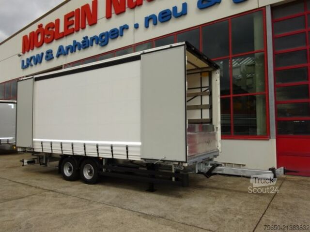 Rimorchio aperto con telone Möslein TPW 105 D Schwebheim  Tandem- Planenanhänger Durchladen