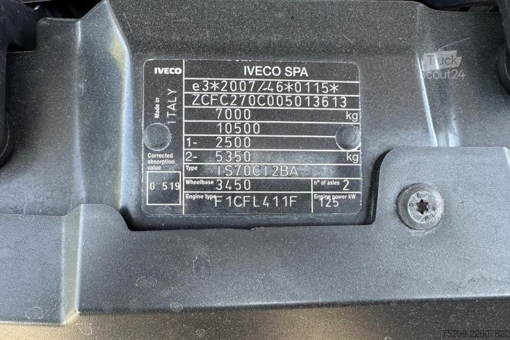Kanca kasalı yük kamyonu (roll-off) Iveco 70C17 Haken / Kehricht / WD
