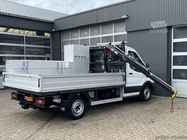 Platformslastbil med kran Ford Transit 310 2.0 TDCI Hiab Laadkraan Euro 6 Bpm ...
