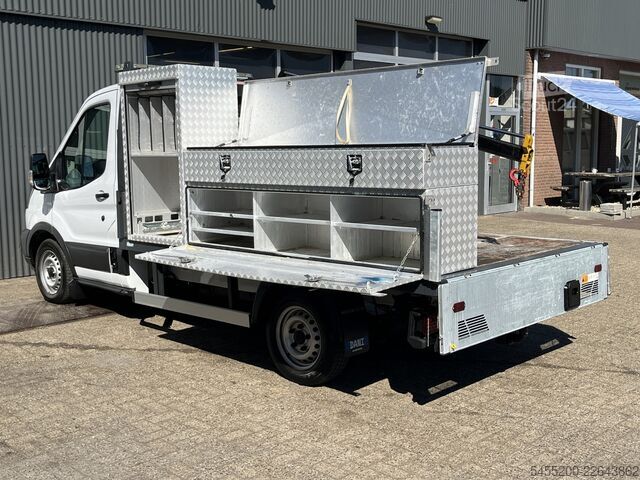 Ciężarówka platformowa z dźwigiem Ford Transit 310 2.0 TDCI Hiab Laadkraan Euro 6 Bpm ...